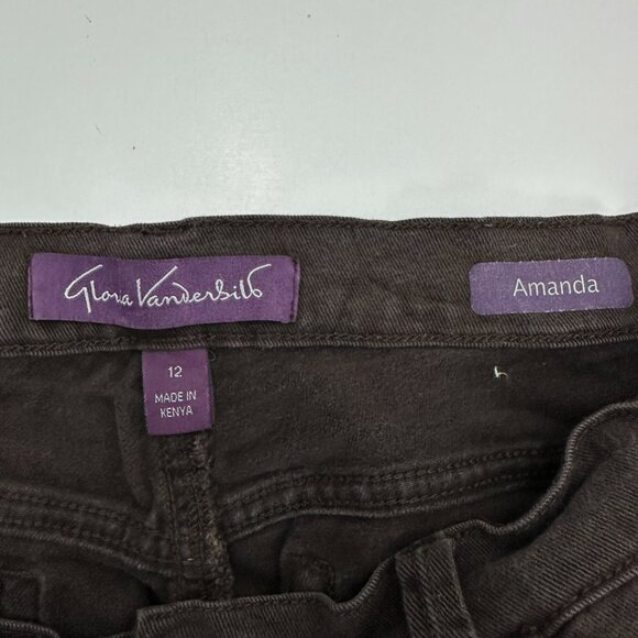Gloria Vanderbilt Amanda Straight Leg Women's size 12 Brown Denim jeans - Picture 3 of 5